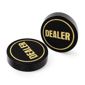 Acrylic Gaming Dealer Button - Black, Set of 5 - Thai Aces