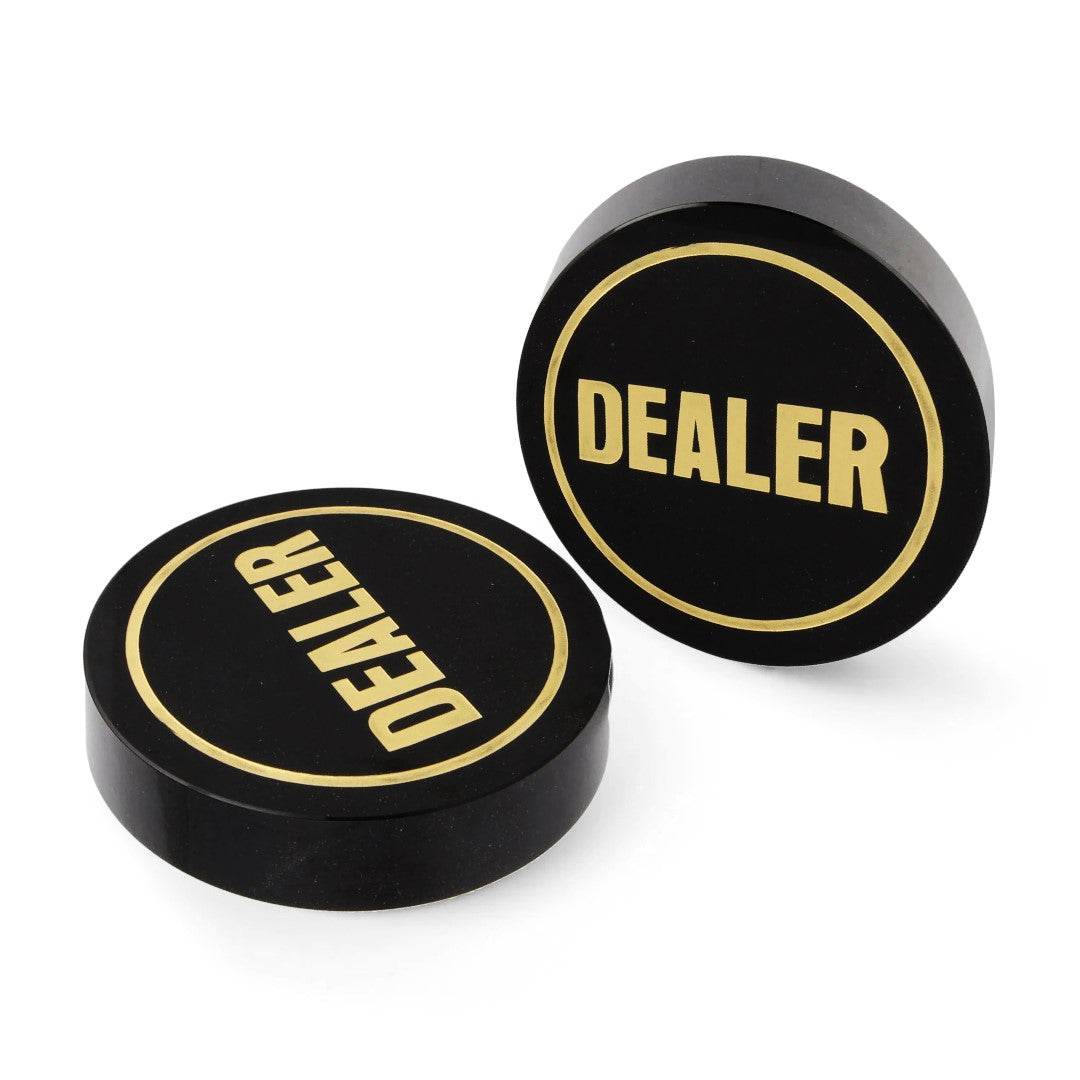 Acrylic Gaming Dealer Button - Black, Set of 5 - Thai Aces
