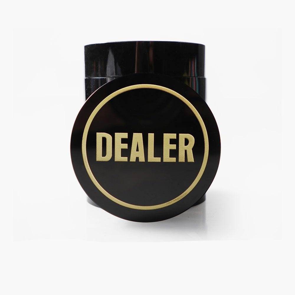 Acrylic Gaming Dealer Button - Black, Set of 5 - Thai Aces