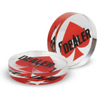 Acrylic Gaming Dealer Button - Crystal, Set of 5 - Thai Aces