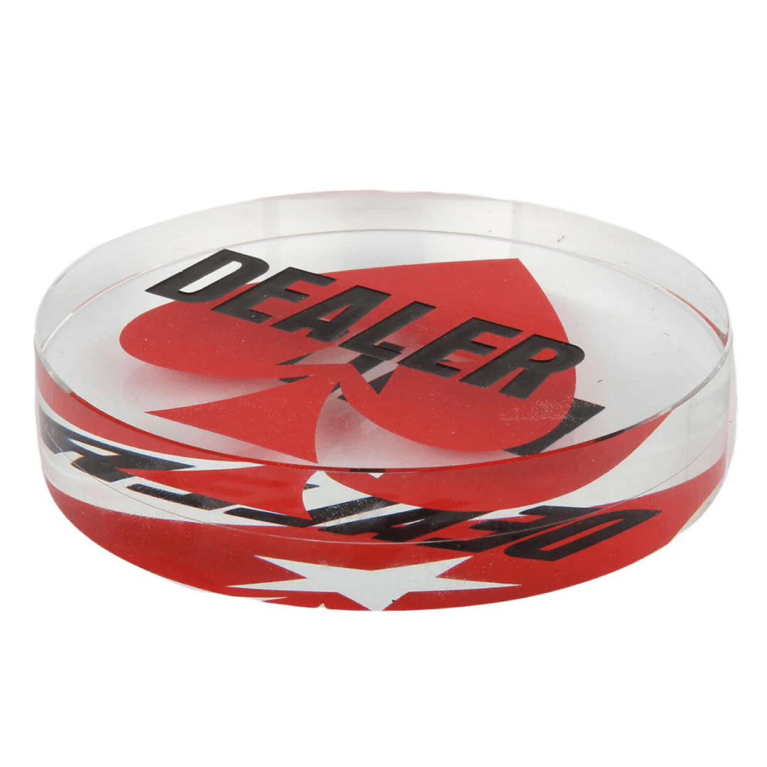 Acrylic Gaming Dealer Button - Crystal, Set of 5 - Thai Aces