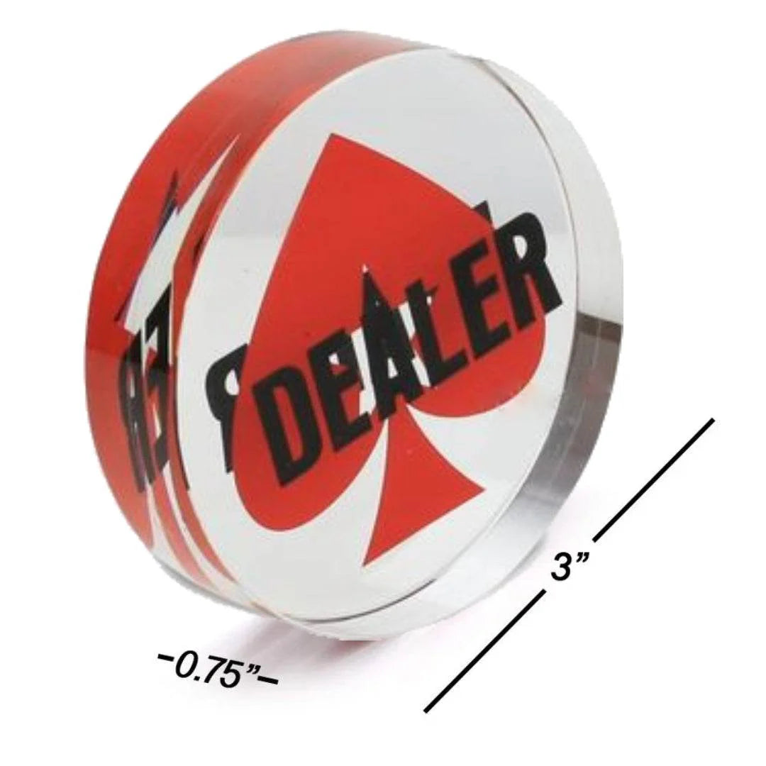 Acrylic Gaming Dealer Button - Crystal, Set of 5 - Thai Aces