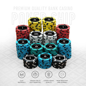Bank Casino Chipset - EPT, 300/500 Pcs, Clay, 40mm, 14g - Thai Aces