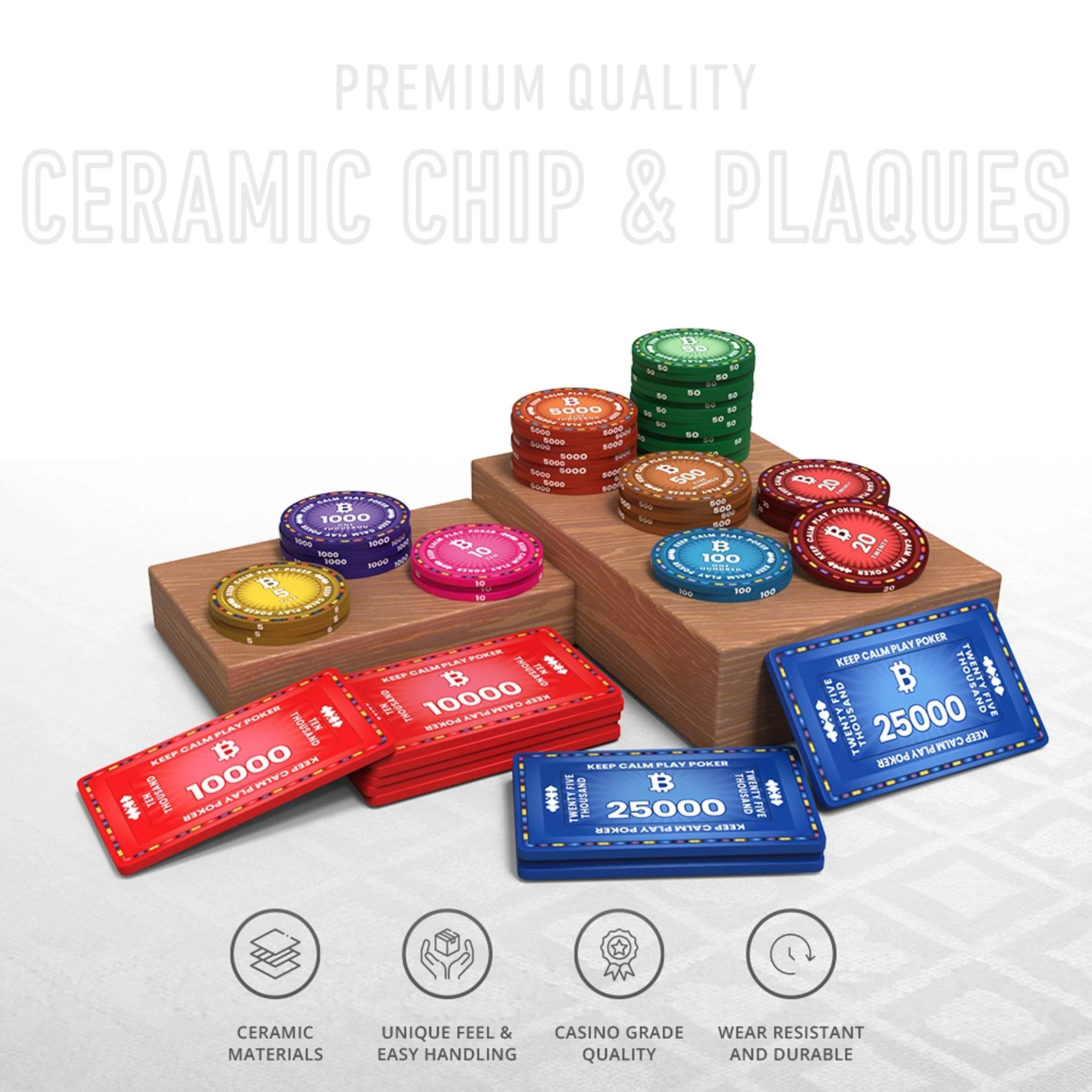 Bloom Rings Poker Chipset - 300/500 Pcs, 10/20 Plaques, Ceramic, 40mm, 10g - Thai Aces