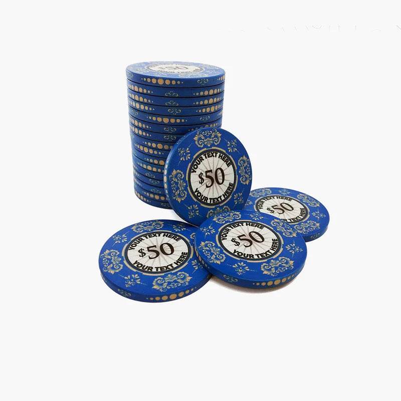 Customisable Poker Chips- Ceramic, 40/43/45/50mm - Thai Aces