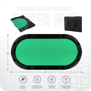Masterfold Poker Tabletop - Oval, 6x3ft - Thai Aces