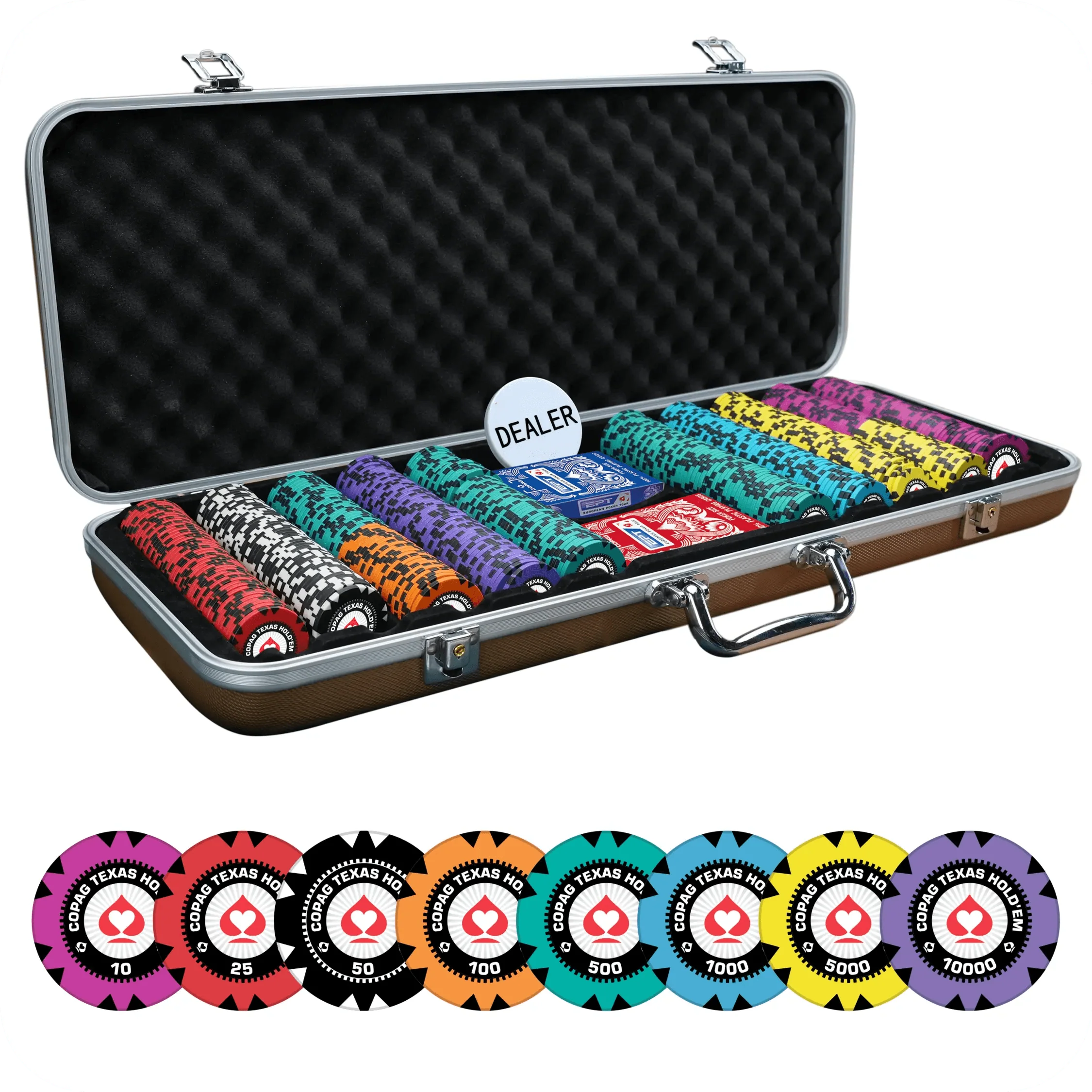 Copag Texas Poker Chipset - GR, 300/500 Pcs, Clay, 40mm, 14g - Thai Aces
