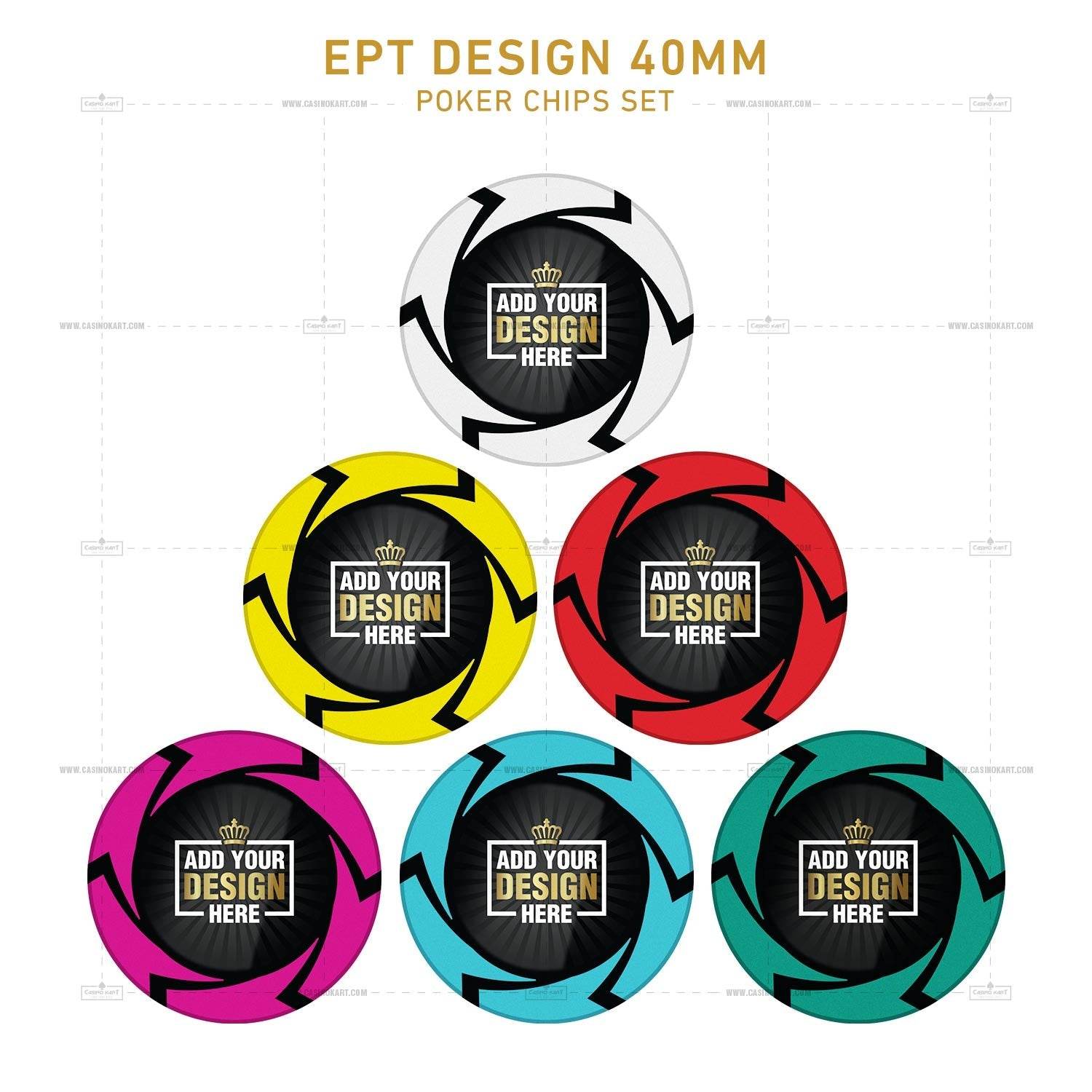 Customisable Poker Chips - EPT, Clay, 40mm, 14g - Thai Aces