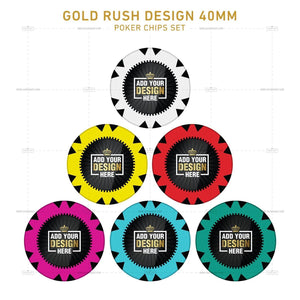 Customisable Poker Chips - Gold Rush, Clay, 40mm, 14g - Thai Aces