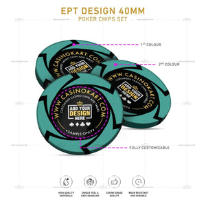 Customisable Poker Chips - EPT, Clay, 40mm, 14g - Thai Aces