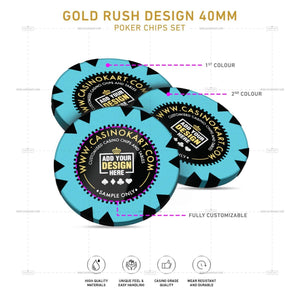 Customisable Poker Chips - Gold Rush, Clay, 40mm, 14g - Thai Aces