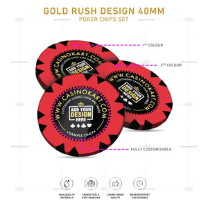 Customisable Poker Chips - Gold Rush, Clay, 40mm, 14g - Thai Aces