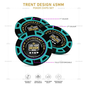 Customisable Poker Chips - Trent, Clay, 45mm, 18g - Thai Aces