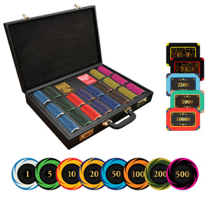 Inferno Poker Chipset - FW, 300/500/800/1000 Pcs, 10/30/50/80 Plaques, Clay, 45mm, 18g