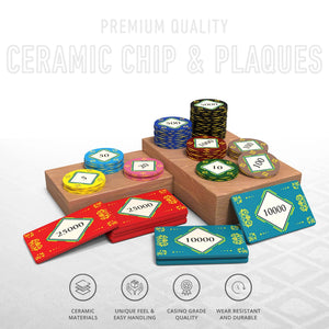 Noble Poker Chipset - 300/500 Pcs, 10/20 Plaques, Ceramic, 40mm, 10g - Thai Aces