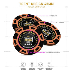 Customisable Poker Chips - Trent, Clay, 45mm, 18g - Thai Aces