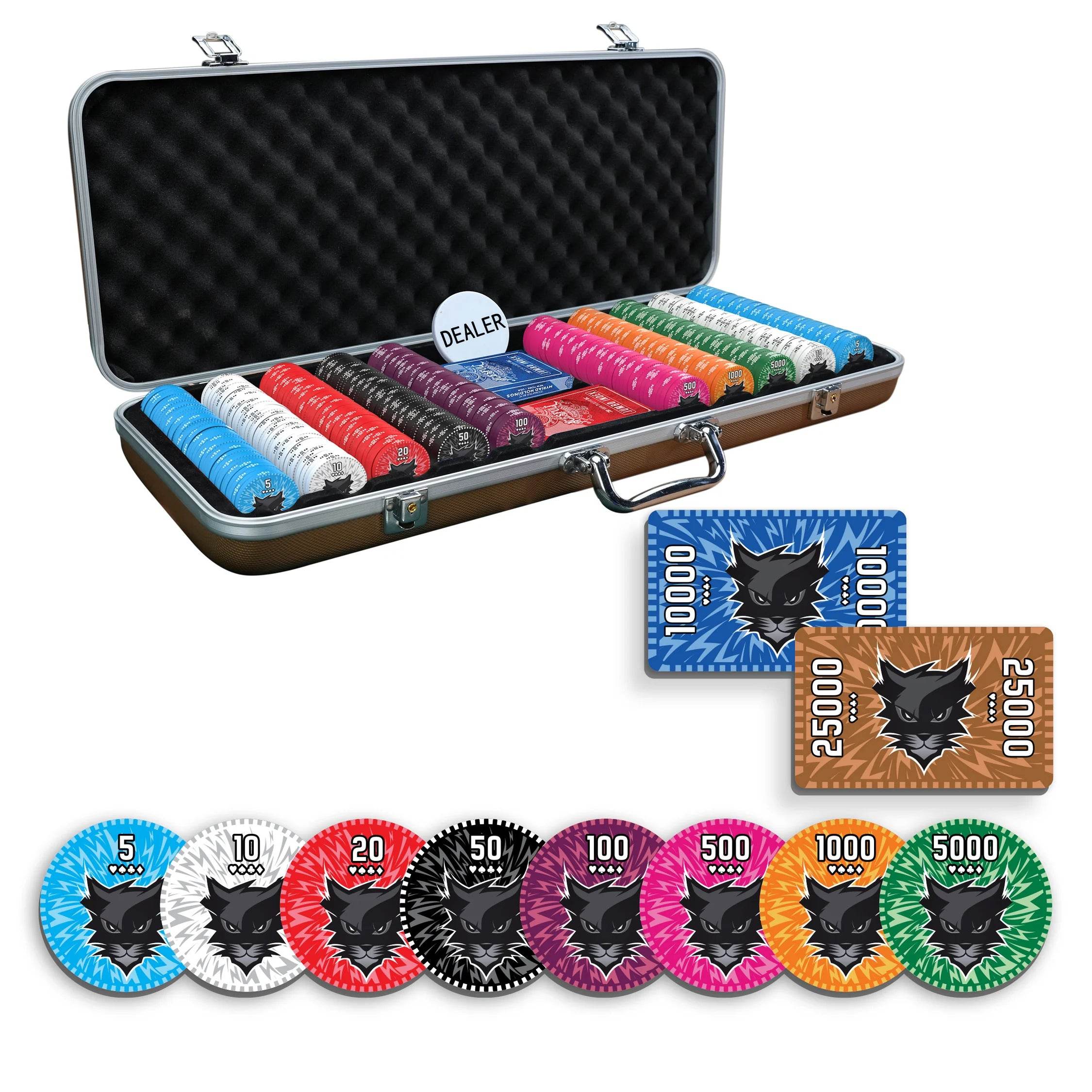 Vixen Poker Chipset - 300/500 Pcs, 10/20 Plaques, Ceramic, 40mm, 10g - Thai Aces