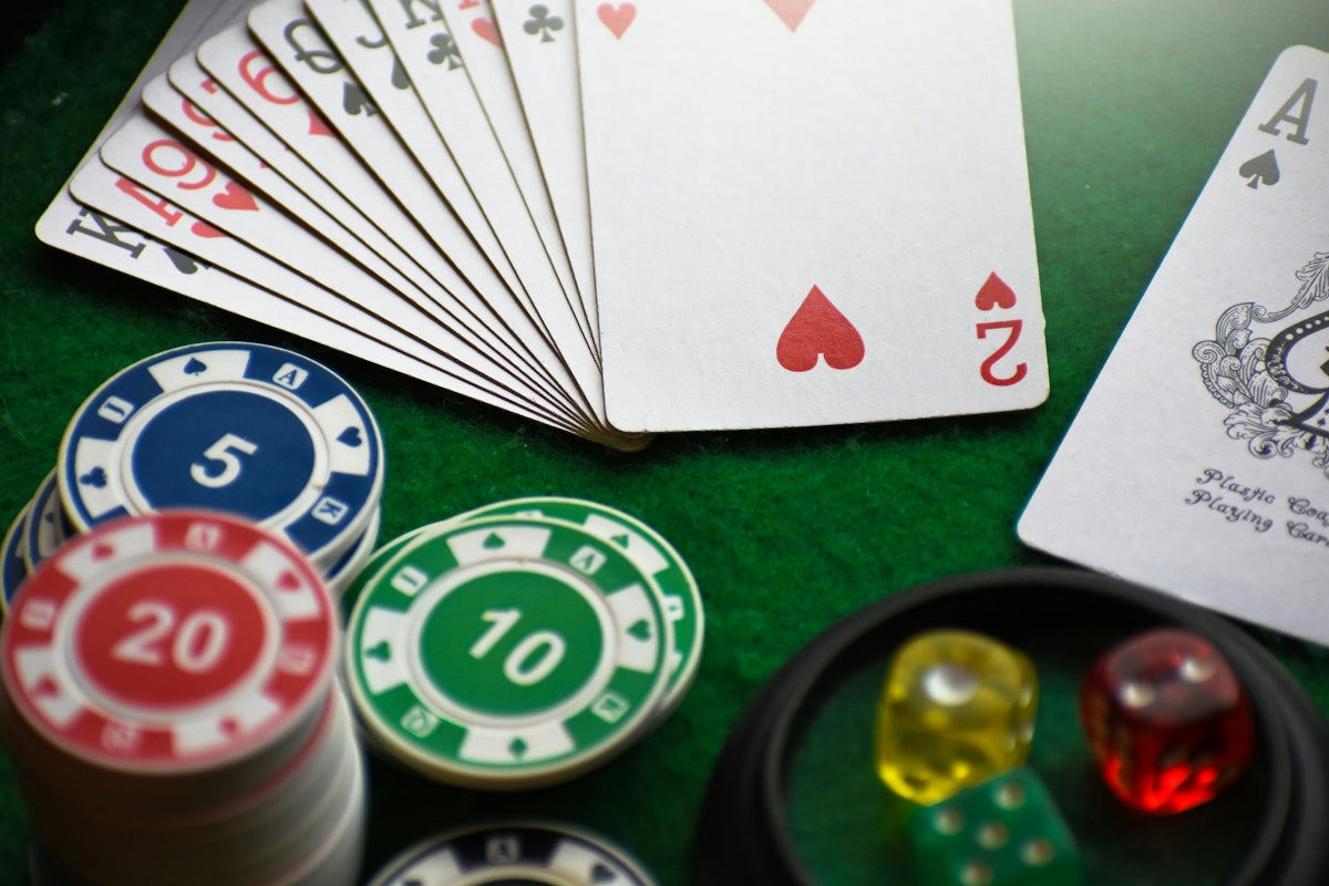 a group of poker chips