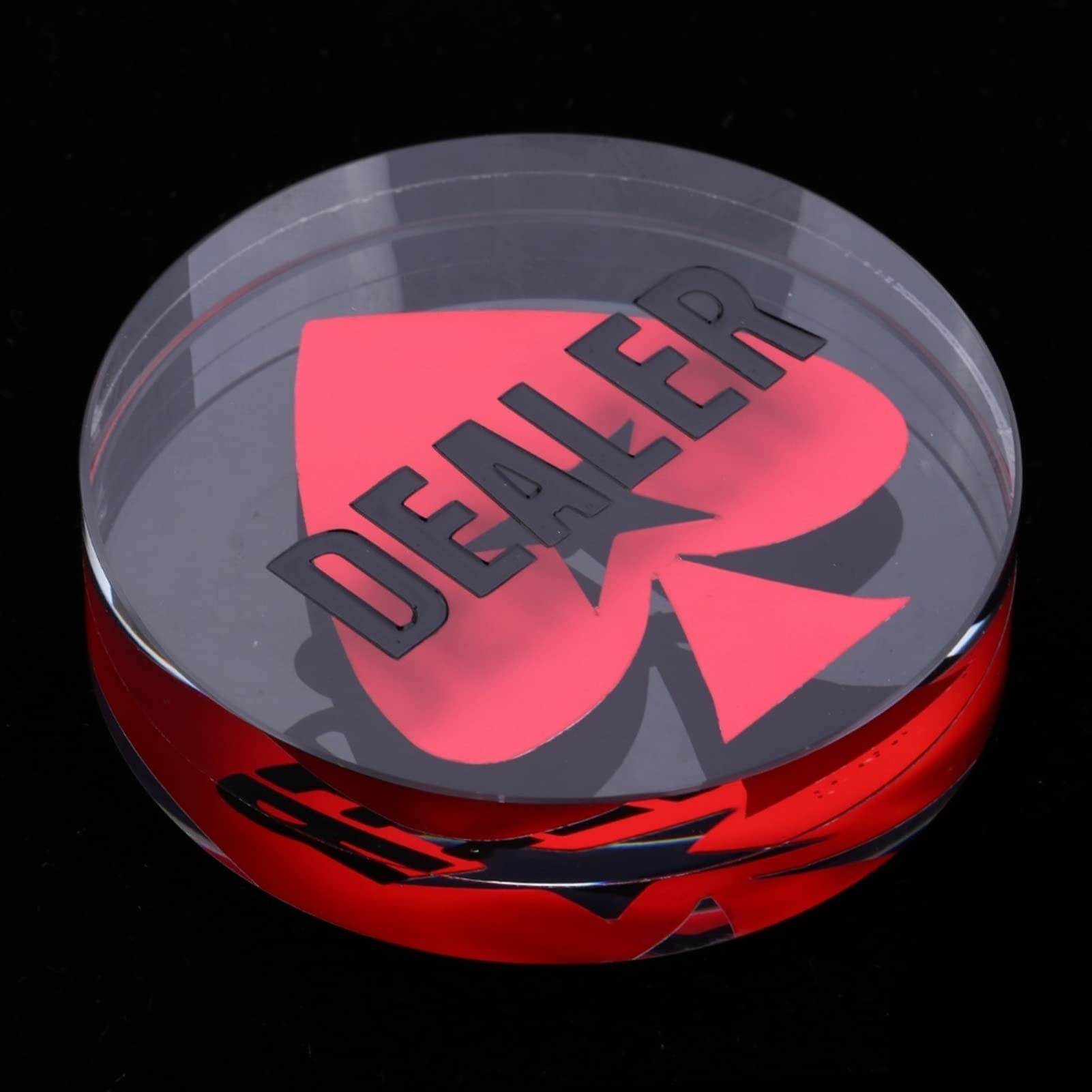 Acrylic Gaming Dealer Button - Crystal, Set of 5 - Thai Aces