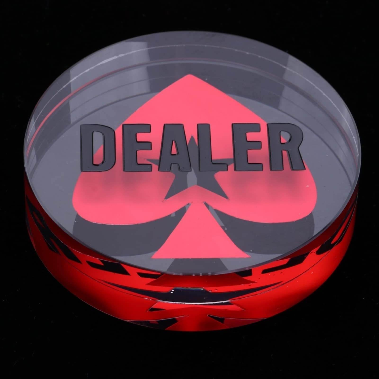 Acrylic Gaming Dealer Button - Crystal, Set of 5 - Thai Aces