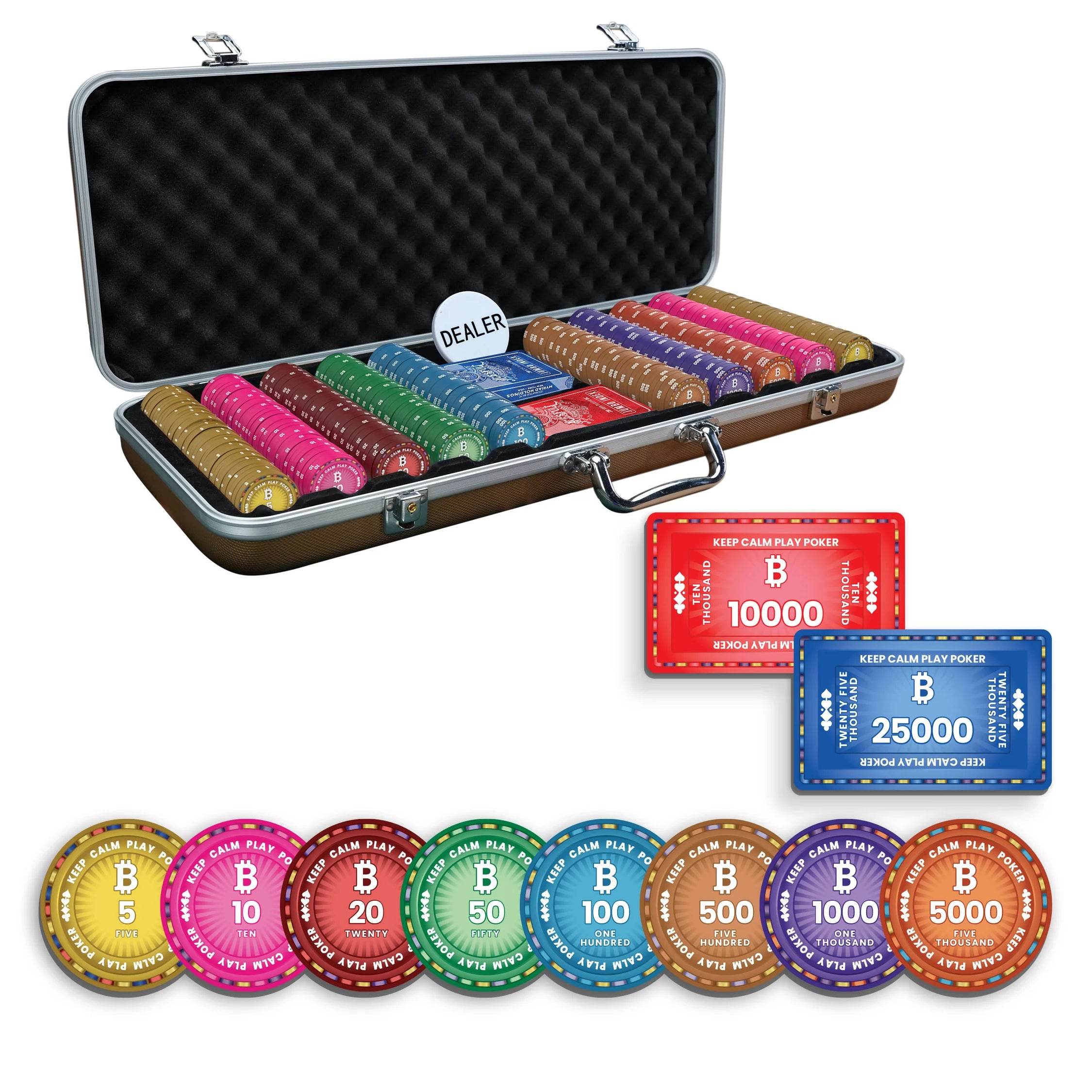 Bloom Rings Poker Chipset - 300/500 Pcs, 10/20 Plaques, Ceramic, 40mm, 10g - Thai Aces