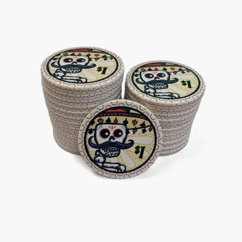 Customisable Poker Chips- Ceramic, 40/43/45/50mm - Thai Aces