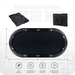 Masterfold Poker Tabletop - Oval, 6x3ft - Thai Aces