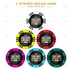 Customisable Poker Chips - 3 Stripes, Clay, 40mm, 14g - Thai Aces