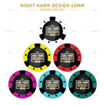 Customisable Poker Chips - Night Hawk, Clay, 40mm, 14g - Thai Aces
