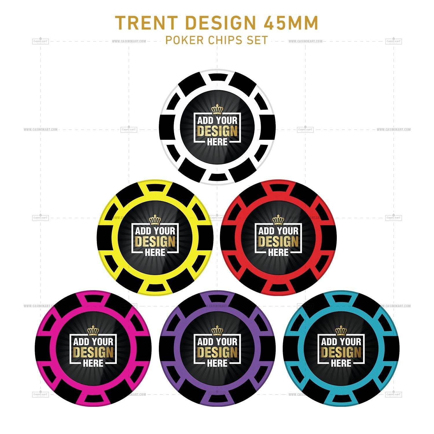 Customisable Poker Chips - Trent, Clay, 45mm, 18g - Thai Aces