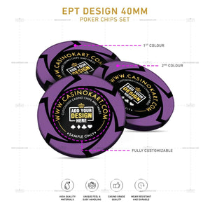 Customisable Poker Chips - EPT, Clay, 40mm, 14g - Thai Aces
