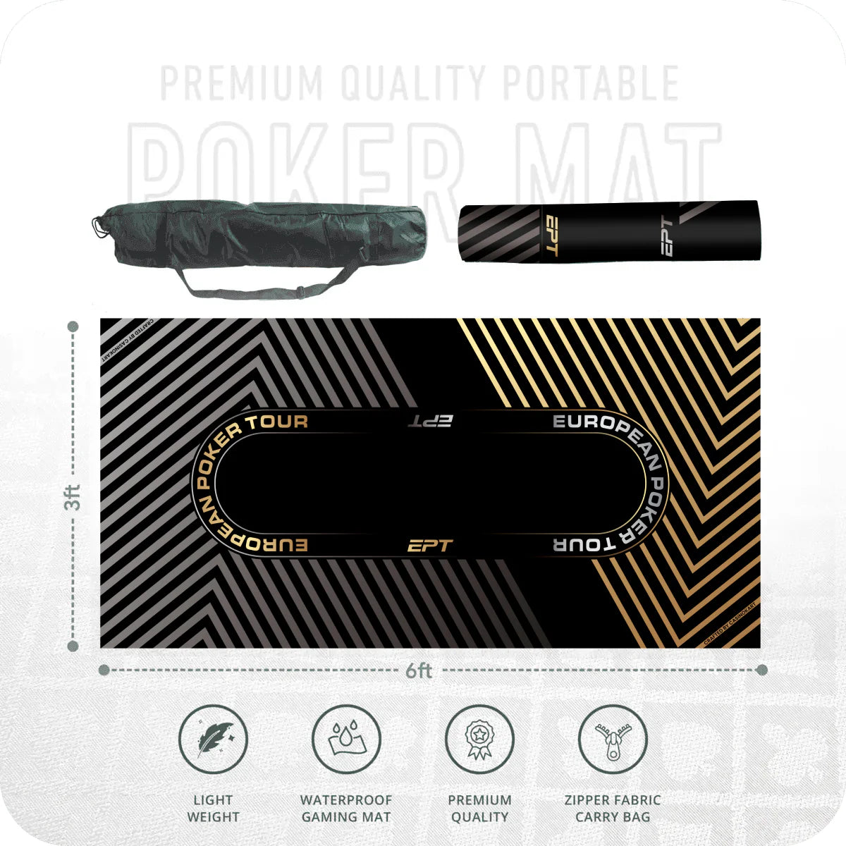 EPT Poker Mat - Rectangle, 6x3ft