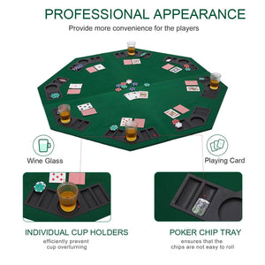 Folding Poker Tabletop - Octagonal, 4x4ft - Thai Aces
