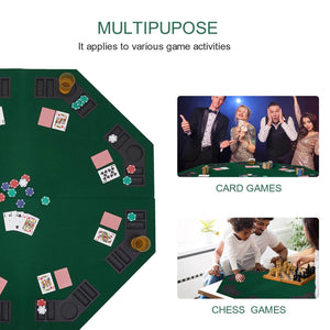 Folding Poker Tabletop - Octagonal, 4x4ft - Thai Aces
