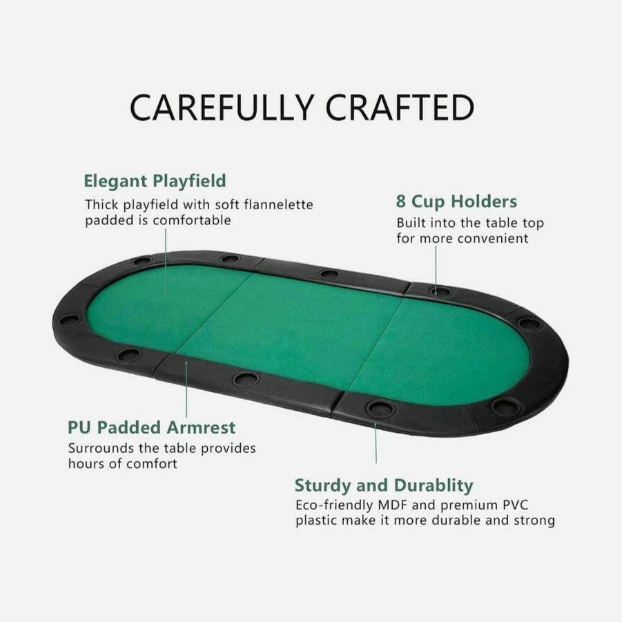 Masterfold Poker Tabletop - Oval, 6x3ft - Thai Aces