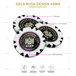 Customisable Poker Chips - Gold Rush, Clay, 40mm, 14g - Thai Aces