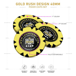Customisable Poker Chips - Gold Rush, Clay, 40mm, 14g - Thai Aces
