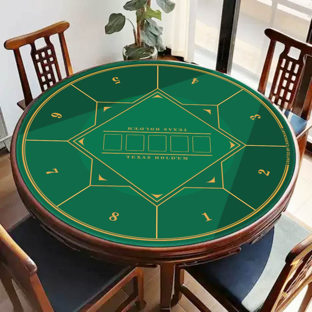 Gripper Series Poker Table Mat - Round, 4x4ft - Thai Aces