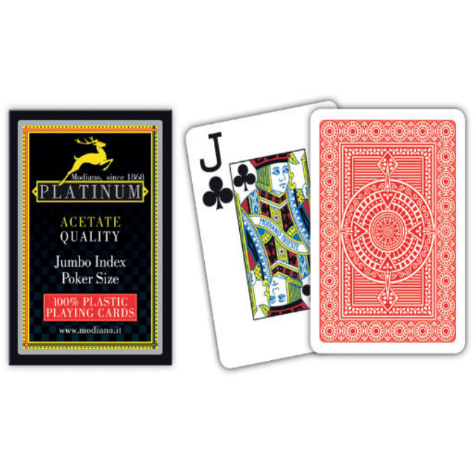 Modiano Platinum Playing Cards - Pack of 10, Blue/ Red - Thai Aces