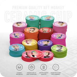 NFT Monkey Poker Chipset - 300/500 Pcs, Ceramic, 40mm, 10g - Thai Aces
