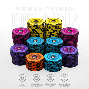 NFT Monkey Poker Chipset - GR, 300/500 Pcs, Clay, 40mm, 14g - Thai Aces